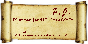 Platzerjanó Jozafát névjegykártya